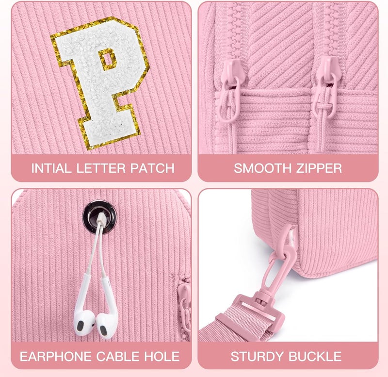 Viverte Small Corduroy Sling Bag Initial Crossbody Bag Fanny Pack for Girls Personalized Birthday Gifts for Teen Girls Gifts - Image 5